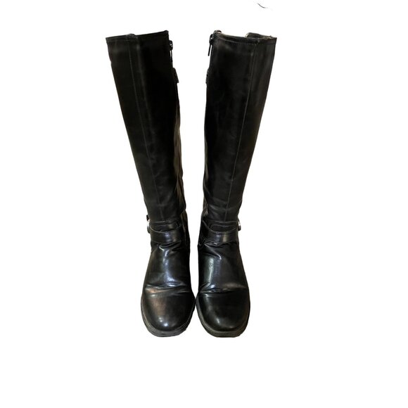 Bass Boots Womens 7.5 M Used Black Man Made Materials - Picture 2 of 16